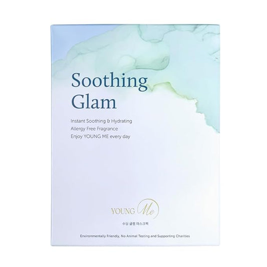 YoungMe Soothing Glam Facial Sheet Mask – 6-Pack | Hydrating & Moisturizing Korean Skin Care for Sensitive & All Skin Types