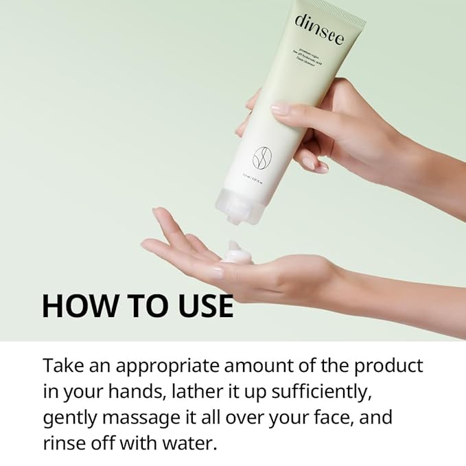 DINSEE Premium Vegan Low pH Hyaluronic Acid Foam Cleanser- Non-Stripping Daily Face Wash For All Skin Types, Gentle Korean Face Cleansing Foam, Low pH, 50ml/ 5.07 fl oz