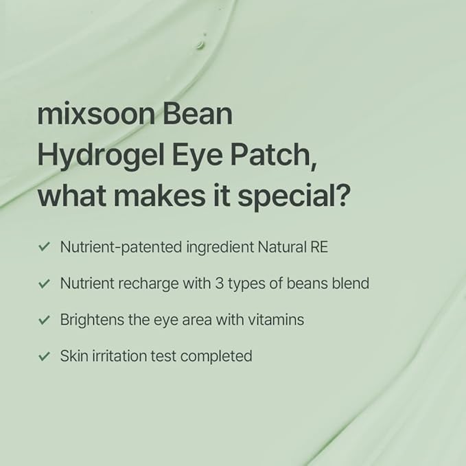 mixsoon Cica-Hyal Eye Patch - Soothing, Hydrating and Cooling Hydrogel Eye Patches, Gentle Care for Tired Eyes 84 g / 2.84 fl.oz. (30 pairs) Korean Glass Skin Care