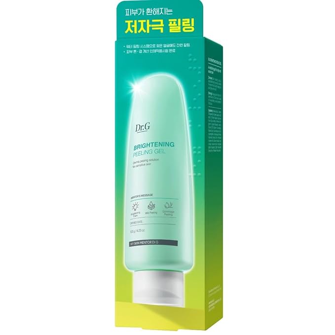 Dr. G Brightening Peeling Gel - Korean Skincare for Glowy Skin - Aqua Gommage Facial Exfoliator - Hyaluronic Acid, Ceramides, Vitamin C - Smooth Skin Texture, Low Irritation - Bulk Items - 4.23 fl oz