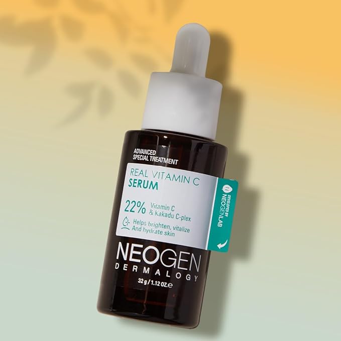 DERMALOGY by NEOGEN Real Vitamin C Serum 1.12 oz (32g) - Brightening, Revitalizing Serum with 22% Pure Ascorbic Acid, Ferulic Acid, Zinc and Niacinamide - Korean Skin Care