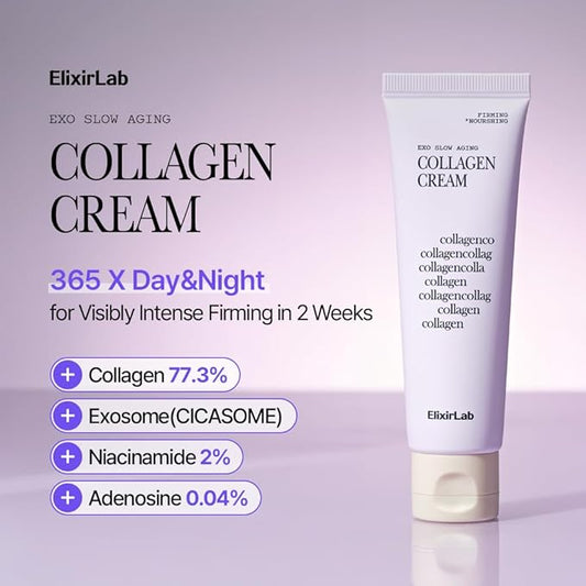 Korean Collagen Cream (73.3%) | Advanced Firming Moisturizer with Peptides & EGF for Face, Eyes, & Smile Lines | Reduces Appearance of Wrinkles, K-Beauty, 1.76 oz