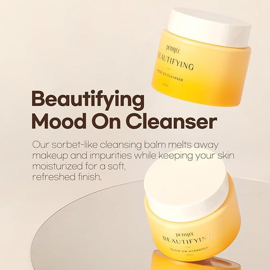 Petitfee Beautifying Mood On Cleanser 3.38 fl. oz. (100ml) - Cleansing Balm, Makeup Removal, Pore Cleansing, Dissolves Sunscreen, Moisturizing Finish with Citrus Aroma Oil, Korean Skincare