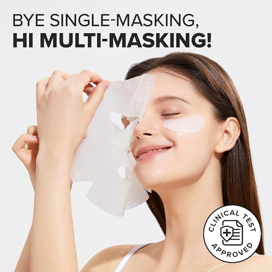 I DEW CARE Collagen Sheet Mask Variety Pack with Eye Patches - 5Days Face Masks Skincare Korean | Hydrating Collagen Face Mask, Moisturizing Skin Care, Facial Skincare Pack, Christmas Gifts, 5EA