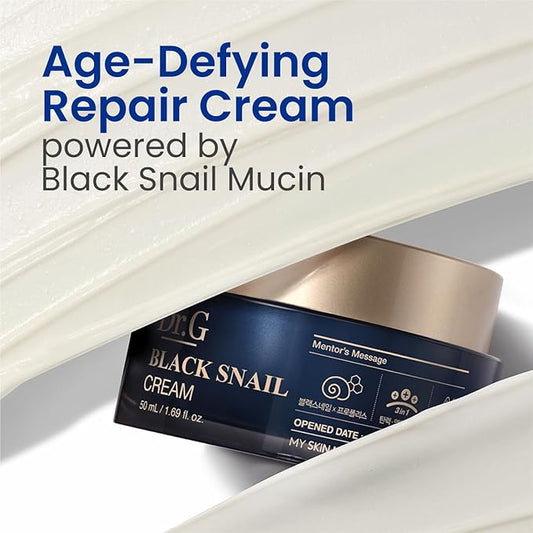 Dr. G Black Snail Cream - Korean Skincare with Snail Mucin - Anti-Aging Face Cream for Fine Lines - Firming Lotion for Skin Elasticity - Moisturizer for Skin Dullness - Deep Nourishment - 1.69 fl oz