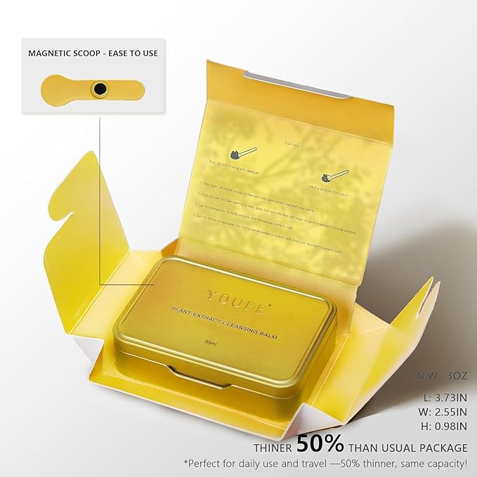 Vitamin E Cleansing Balm (3oz) – Removes Waterproof Makeup & SPF, Hydrating, No Double Cleanse, Korean Oil-Based, Vegan, Travel-Friendly Tin with Magnetic Spatula, For All Skin Types