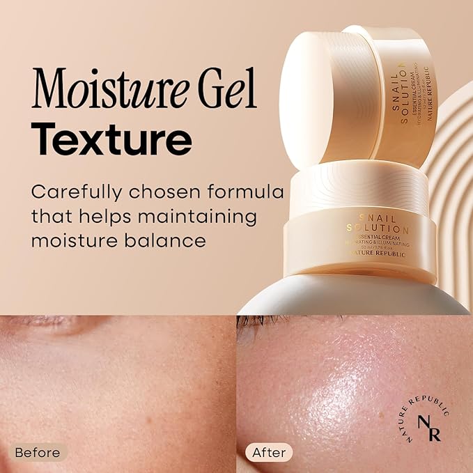 Nature Republic Snail Mucin Cream – Hydrating Korean Moisturizer for Repair & Glow, K-Beauty Skincare, Anti-Aging Facial Cream, 52mL / 1.75 Fl.Oz