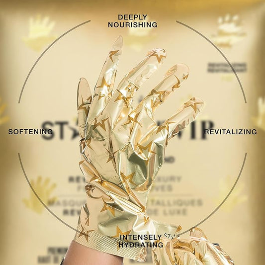 STARSKIN VIP Gold Mask Hand, Revitilizing Hand Mask for all Skin Types, Korean Skin Care, Hydrating and Moisturizing with Shea Butter and Bulgarian Rose Oil, K Beauty Skincare (1 Pack)
