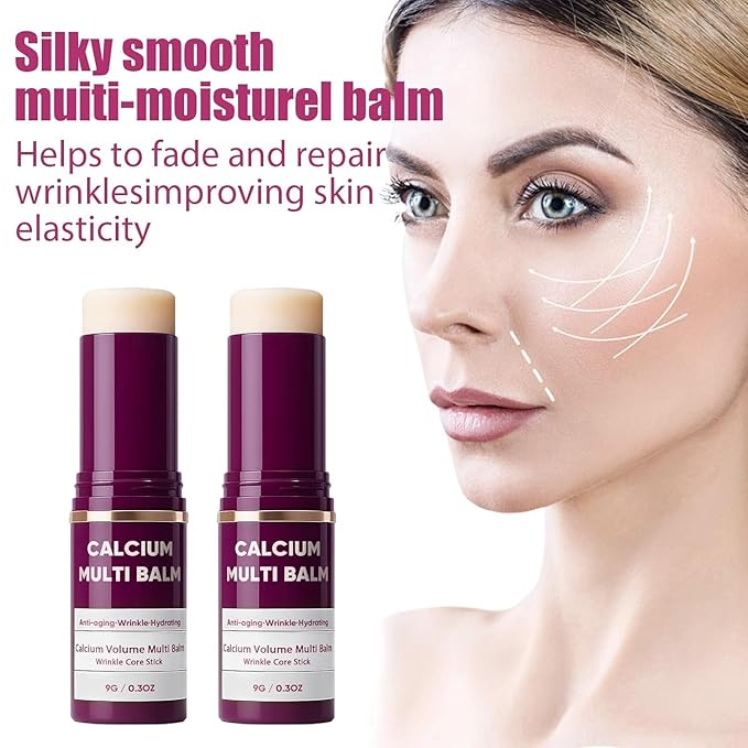 Calcium Multi Balm Stick for Face, Eyes, Lips & Neck – Korean Collagen Moisturizing Balm with Vitamin D & Shea Butter – Firming, Hydrating & Skin Barrier Care Stick for All Skin Types(2PCS)