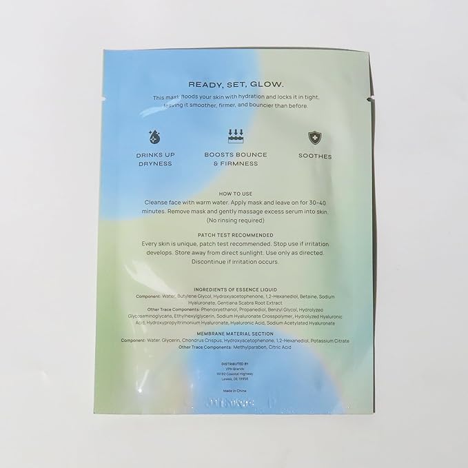 Mei Apothecary Hydra Pop Face Mask, 4 Pack Hydrating Korean-Style Skin Care Sheet Masks with Hyaluronic Acid & Collagen for Plump, Firm, Bouncy Skin Appearance