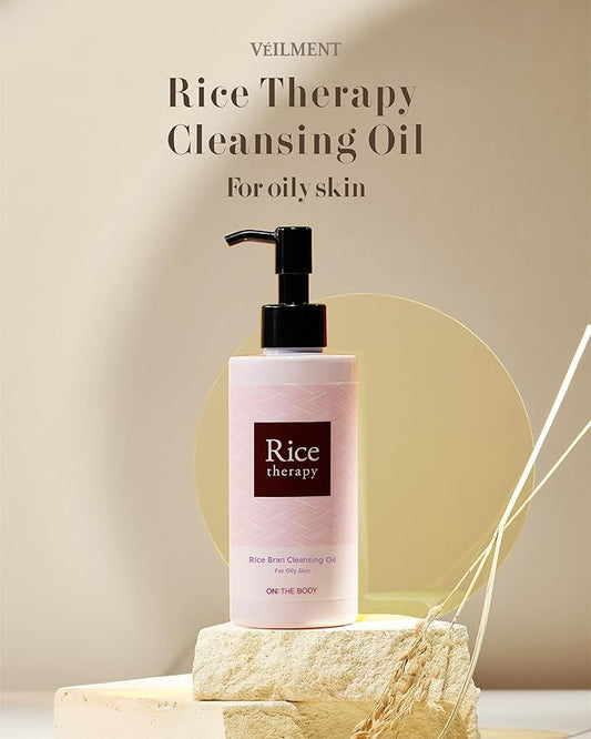 Rice Bran Cleansing Oil (6.8fl oz) - Korean Waterproof Makeup Remover, Deep Cleanser for Oily Skin. Gentle Formula, Residue-Free for Sensitive Skin