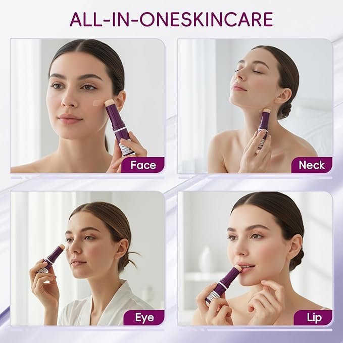 2PCS Cementerre Calcium Multi Balm Stick, Korean Calcium Volume Multi Balm, Collagen Moisturing Stick, Anti-aging, Wrinkles, Sagging, Hydrating, Firming Skin, Suitable for Eyes, Face & Neck-Rose red