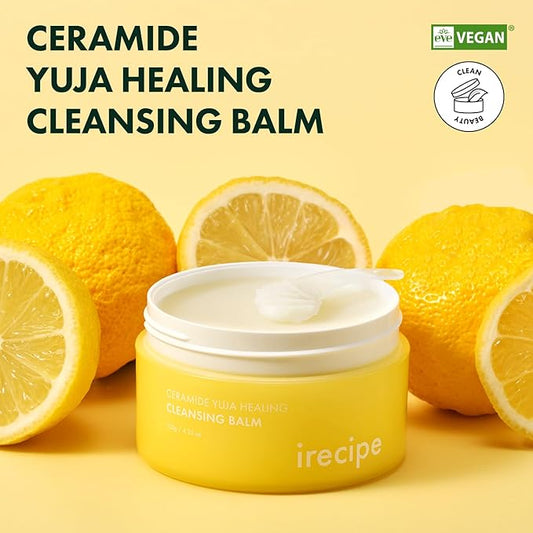 Ceramide Yuja Makeup Cleansing Balm with Travel Size | Deep Cleansing All-in-One Korean Face Cleanser, Makeup Remover, Zero Irritation, Blackheads Remover, Clean Beauty, Vegan (135g / 4.76oz)