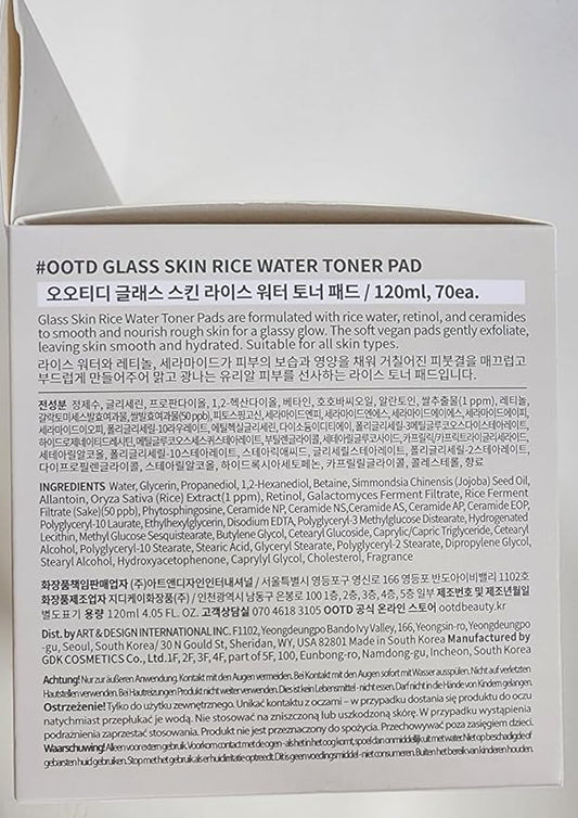 Toner Pads for Dry Dull Sensitive Skin Korean, #OOTD Retinol Ceramides Strengthen Skin Barrier Smoothing Hydrating, Toner Pad 70Pads 4.05oz 120ml