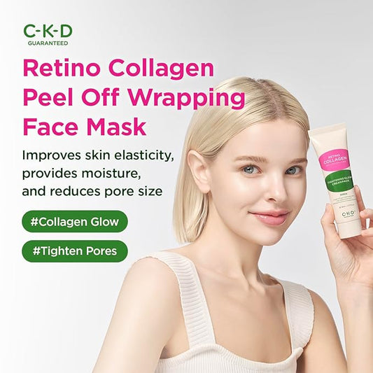 CKD Retino Collagen Creamy Peel-Off Mask - Face Wrapping Mask for Glowing Glass, Pore Tightening, Firming & Elasticity. Low-Molecular Collagen for Deep Absorption. Korean Skin Care. 2.7 fl oz