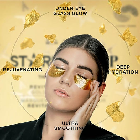 STARSKIN VIP Gold Mask Eye 5 Pack, Gold Undereye Mask Patches, Eye Masks for Puffy Eyes and Wrinkles, Revitalizing and Hydrating Eye Patches, For Dark Circles Under Eye Treatment, Korean Skincare
