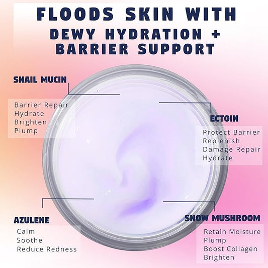 Moon Milk Snail Mucin Moisturizer Gel Cream (3.52 oz) Korean Snail Mucin Serum Cream that Replenishes Moisture & Leaves Skin Brighter, Plumper, Soothed & Smooth