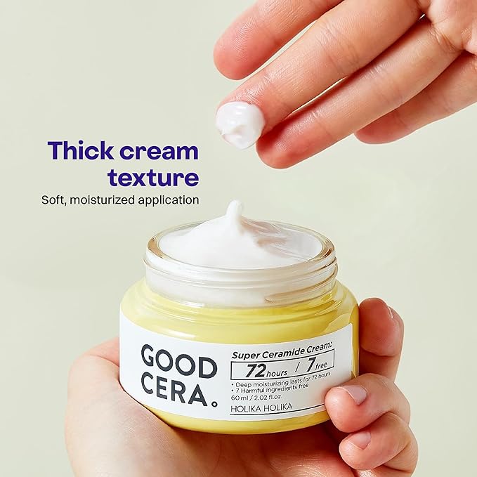 HOLIKA HOLIKA Good Cera Super Ceramide Cream | Soothing Facial Cream & Skin Moisturizer | Ceramide Cream Korean Moisturizer for Face | Deeply Nourishing Face Cream for Dry Skin 2.02 fl oz