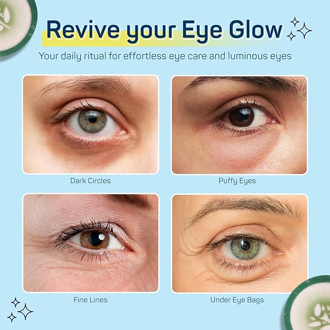 SpaLife Cooling Cucumber Eye Pads | Korean Dark Circles & Puffy Eyes Treatment | Nourishing Cucumber Eye Pads | Eye Mask for Puffy Eyes Daily Depuffing Eye Patches | 48 Count