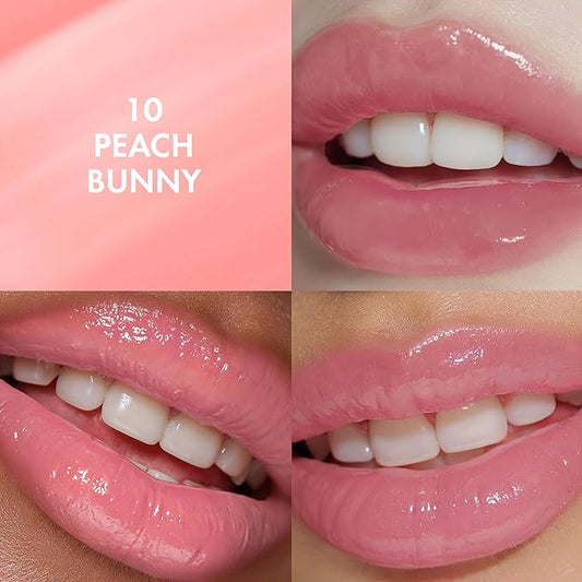 Amuse SEOUL Daisy Flower Dew Tint 10 PEACH BUNNY | 35% High-moisture Water Tint, Long-lasting, Vitamin E, Moisturizing, No Peel Off, Lip Treatment, Non Sticky, Korean Lip Tint for Dry Lips