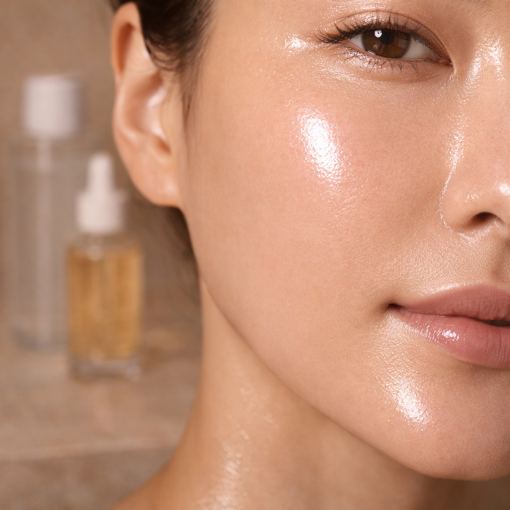 Korean glass skin skincare routine products