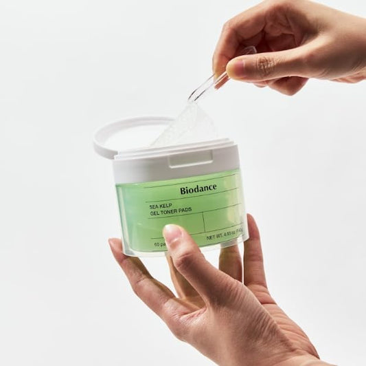 Biodance Sea Kelp Gel Toner Pads, Calming & Balancing Toner Pads for Sensitive Skin, Oil & Sebum Control, Refreshing Blemish Care, Korean Skin Care, Gifts for womenㅣ4.93 fl.oz.(140g)*60Pads