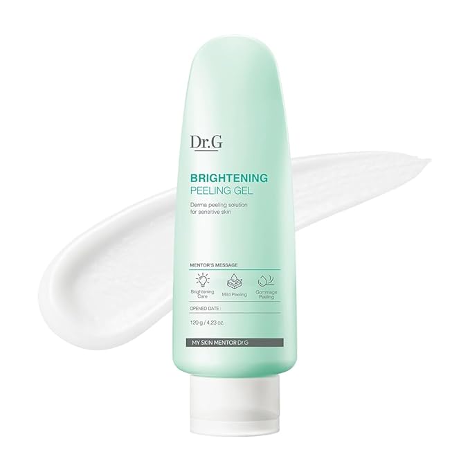 Dr. G Brightening Peeling Gel - Korean Skincare for Glowy Skin - Aqua Gommage Facial Exfoliator - Hyaluronic Acid, Ceramides, Vitamin C - Smooth Skin Texture, Low Irritation - Bulk Items - 4.23 fl oz