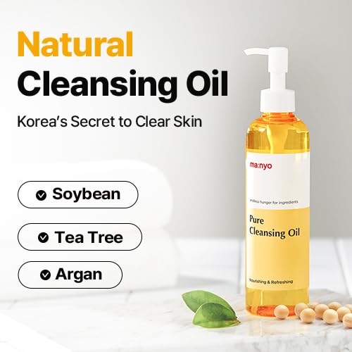 ma:nyo Double Cleanse set -Pure Cleansing Oil 6.7fl oz + Pure & Deep Cleansing Foam 6.7fl oz Korean Facial Cleanser, Blackhead Melting, Daily Makeup Removal with Argan Oil