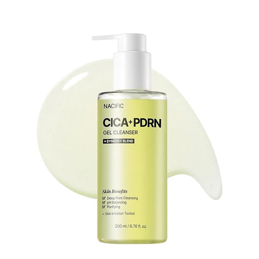 NACIFIC Cica PDRN Gel Cleanser 6.76 fl oz 200ml, Centella Asiatica, Low pH Deep Pore Cleanser for Sensitive Skin, Soothing, Purifying Korean Face Wash, Stocking Stuffers, Christmas Gifts for Women