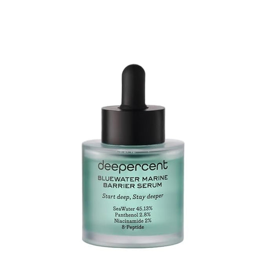 DEEPERCENT Bluewater Marine Barrier PDRN Serum – Dewy Skin Deep Hydration Long Lasting Moisture Hyaluronic Acid Niacinamide Fast Absorbing Barrier Repair Fragrance Free Korean Skincare (1.52 fl oz)