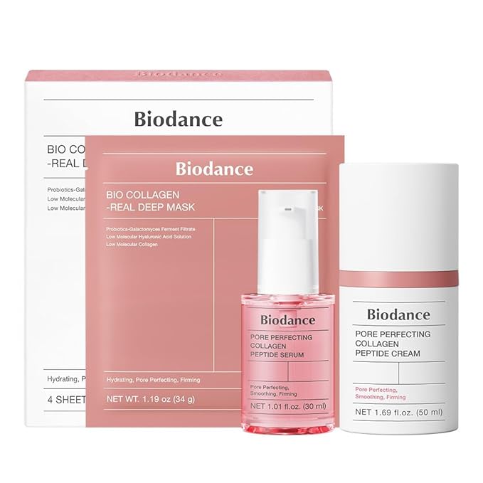 BIODANCE Collagen Trio: Bio Collagen Mask & Collagen Peptide Serum & Collagen Cream for Glass Skin, Plumping Hydration, Korean Skin Care, Gifts for women, Skin Care Set