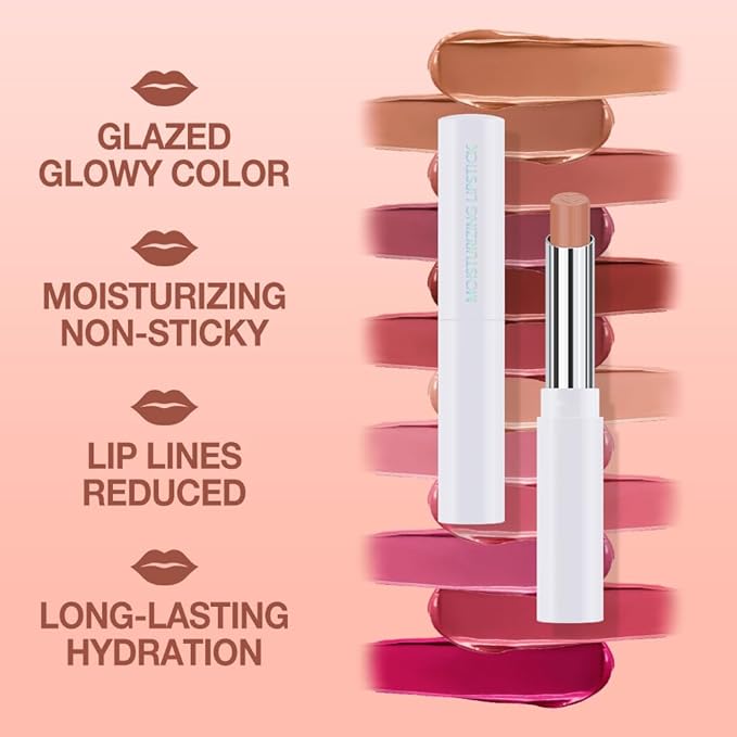 1Pcs Tinted Lip Balm Moisturizing Lipstick – Waterproof Hydrating Matte Lip Balm for Women, Creamy Natural Color Stain for Dry Lips, Soft Matte Finish with Subtle Scent (#07 Almond Skin)