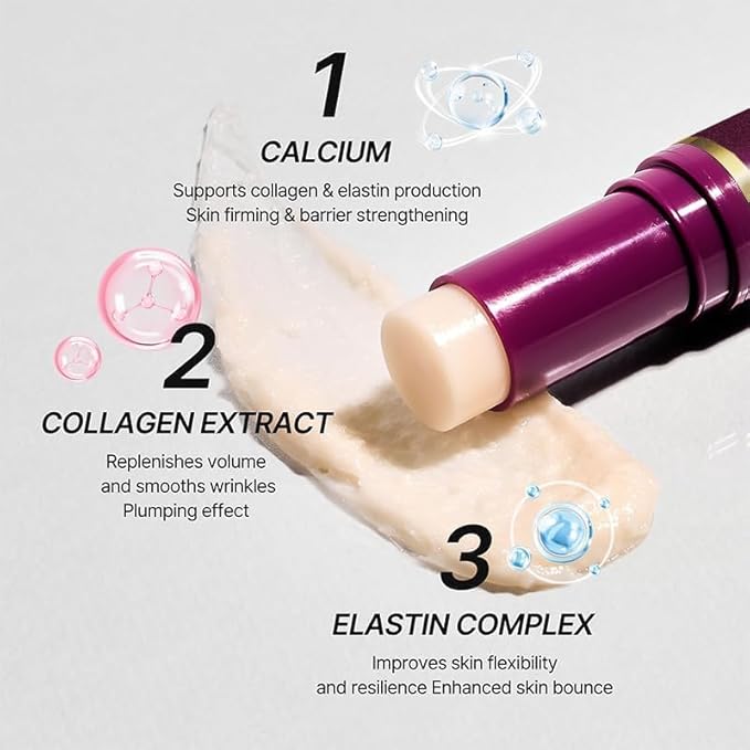 Calcium Multi Balm Stick for Face, Eyes, Lips & Neck – Korean Collagen Moisturizing Balm with Vitamin D & Shea Butter – Firming, Hydrating & Skin Barrier Care Stick for All Skin Types（2PCS）
