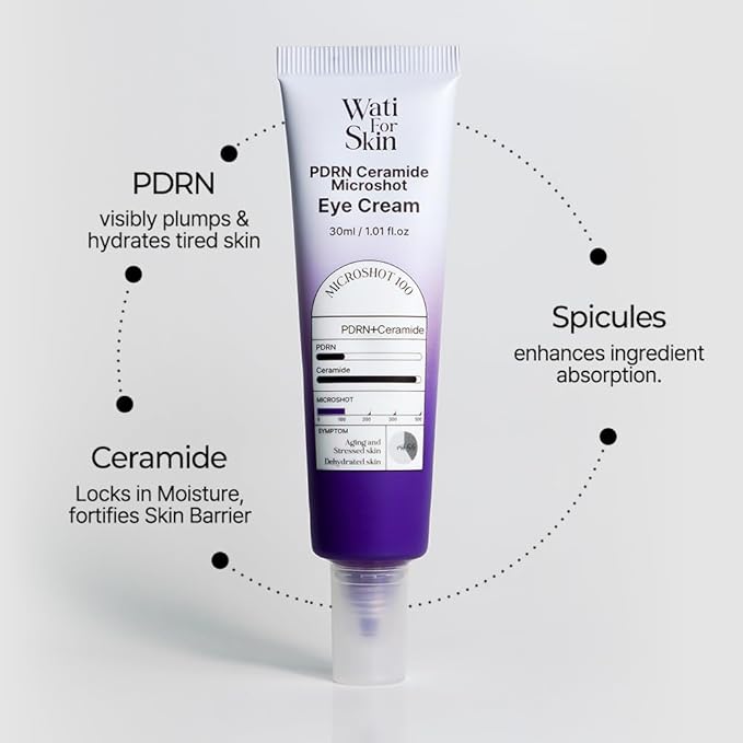 PDRN Ceramide Micro Spicule Eye Cream – Salmon Egg DNA for Wrinkle Care, Barrier Support, Rejuvenation, Deep Absorption, Korean Skin Care, 30ml / 1.01 Fl. Oz