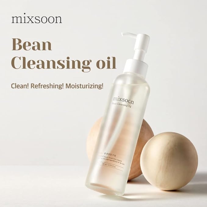 mixsoon Bean Cleansing Oil - Lightweight Oil Deep Cleansing and Makeup Remover, Fermented Bean, Hydrating and Balancing for Smooth Skin 195ml / 6.59 fl.oz. Korean Glass Skin Care