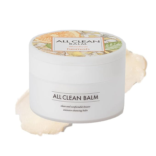 HEIMISH All Clean Balm Mandarin 4.0fl.oz/120ml - Cleansing Balm, Waterproof Makeup Remover, Face Cleanser, Oil Based Cleanser, Korean Skincare with Natural Aroma Oil, Vegan, For All Skin Types