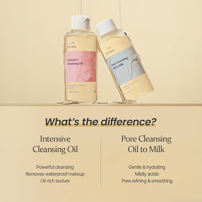 AVEA Pore Cleansing Oil to Milk - Traditional Korean Schisandra Seed Oil, Schisandra Extract | Madecassoside & Asiaticoside | Gentle Hydrating Cleanser for Refining & Smoothing - 3.38 fl oz / 100ml