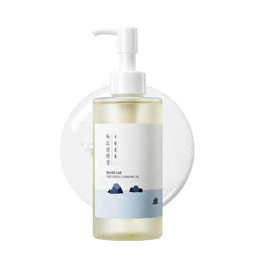 ROUND LAB 1025 Dokdo Cleansing Oil 6.76 Fl Oz, Lightweight Oil Cleanser for Face, Makeup Remover for Sensitive Skin, Blackhead and Pore Cleansing, Easy to Wash Off, No Oily Residue, Korean Skin Care