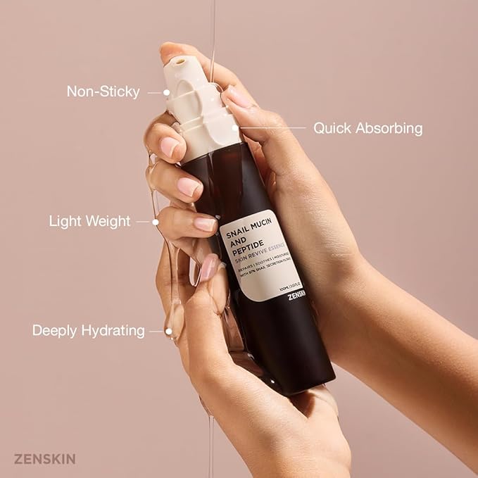 Snail Mucin Essence, Korean Hydrating Serum with Snail Mucin, Hyaluronic Acid, and Skin Revitalizing Ingredients for Smooth Skin, 100ml