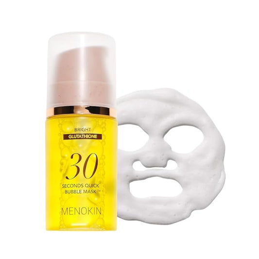 MENOKIN 30 Seconds Quick Bubble Mask [BRIGHT] - [Vitamin C] [Glutathione & Niacinamide] in Micro-bubbles for Dark Spots, Uneven Skin Tone, Korean Skin Care Essential, 50 Uses, 2.36 fl.oz