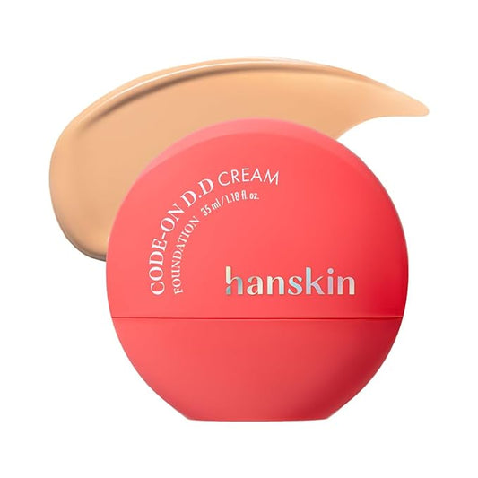 Hanskin DD Cream Foundation – Korean BB Cream Liquid Foundation | Lightweight Semi-Matte Tinted Moisturizer | Pore-Blurring, Tone-Evening Daily Base Makeup | 1.18 fl oz (32NW DEEP BEIGE)