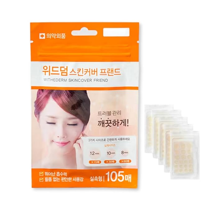 Fermented Korean Acne Patch for Face – Hydrocolloid Spot Patch for Pimples, Blemish Treatment, Vegan Invisible Pimple Patch, Zit Cover for Day & Night, Skincare for Oily and Sensitive Skin - 105 Pcs