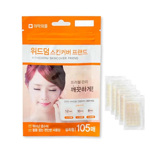 Fermented Korean Acne Patch for Face – Hydrocolloid Spot Patch for Pimples, Blemish Treatment, Vegan Invisible Pimple Patch, Zit Cover for Day & Night, Skincare for Oily and Sensitive Skin - 105 Pcs