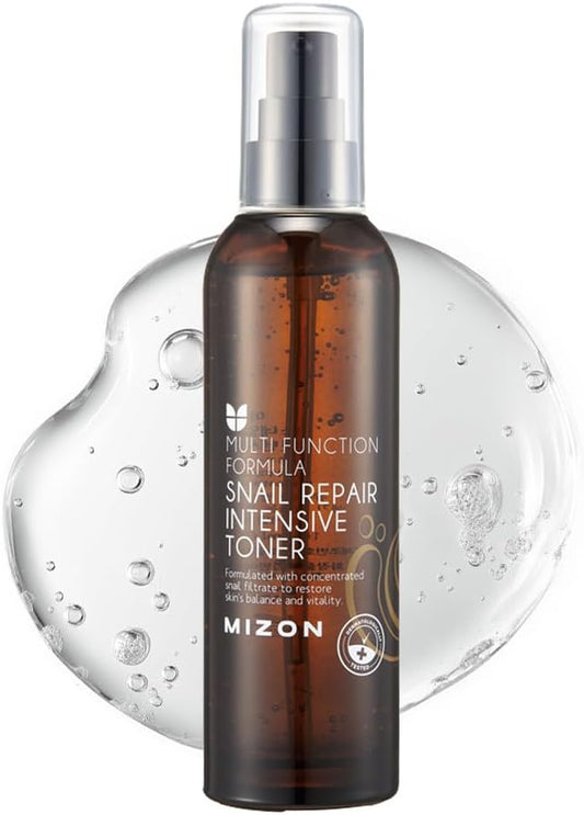 MIZON Snail Repair Intensive Toner Snail Mucin Hyaluronic Acid Adenosine Centella Asiatica Moisturizer Fine Line Treatment Safe Formula Korean Skincare (3.38 fl oz)