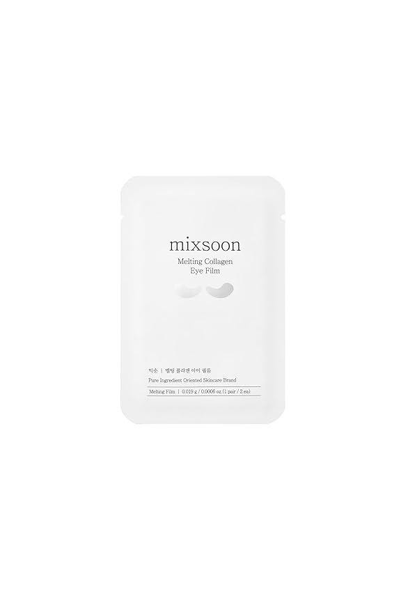 mixsoon Melting Collagen Eye Film - Hydrating, Smoothing and Firming Eye Patch, Gentle Care for Fine, Tired Eyes 0.019g / 0.0006 fl. oz. (5pairs/10ea) Korean Glass Skin Care