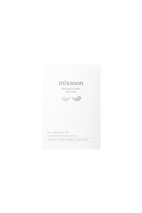 mixsoon Melting Collagen Eye Film - Hydrating, Smoothing and Firming Eye Patch, Gentle Care for Fine, Tired Eyes 0.019g / 0.0006 fl. oz. (5pairs/10ea) Korean Glass Skin Care