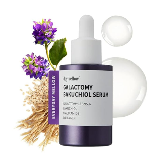daymellow Galactomy Bakuchiol Serum 1.01fl.oz/30ml, Retinol Face Serum, Niacinamide 2%, Panthenol, Collagen, Wrinkle Care, for Sensitive Skin, Daily Anti-Aging Facial Serum Korean Skincare