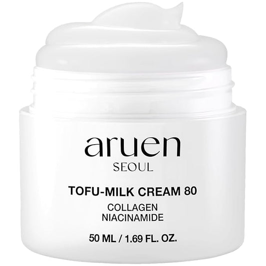 Fermented Tofu Collagen Jelly Cream - 80% Fermented Soy Milk + Bean Essence + Niacinamide - Korean Glass Skin Tightening, Daily Facial Moisturizer (1.69 fl.oz | 50ml)