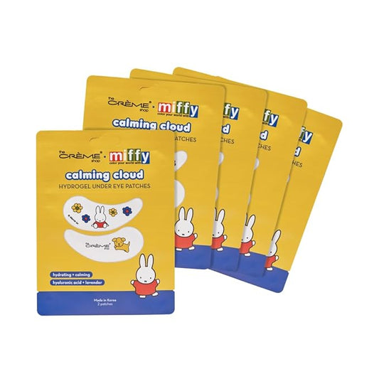 The Crème Shop x Miffy Calming Cloud Hydrogel Under Eye Patches - 5 Korean Skincare Eye Masks with Hyaluronic Acid & Lavender, for Dark Circles, Puffy Eyes, Revitalizing, Cute Design (Pack of 5)