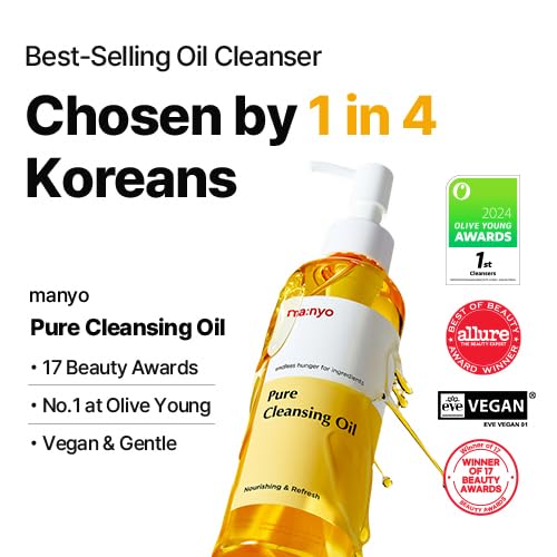 ma:nyo Double Cleanse set -Pure Cleansing Oil 6.7fl oz + Pure & Deep Cleansing Foam 6.7fl oz Korean Facial Cleanser, Blackhead Melting, Daily Makeup Removal with Argan Oil